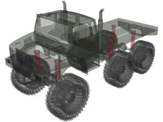 Military Truck 6x6 3D Model preview