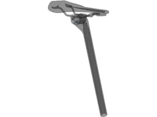 Seat Post with Saddle 3D Model preview