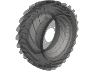 400/60-22.5 Tyre 3D Model preview
