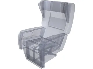 Business Jet Seat 3D Model preview