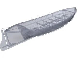 Wooden Boat 3D Model preview