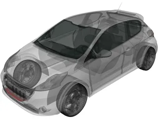 Peugeot 208 GTI (2013) 3D Model preview