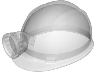 Miners Helmet with Head Lamp 3D Model preview