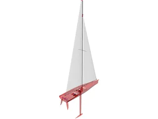 Maxi 100 Sailboat 3D Model preview
