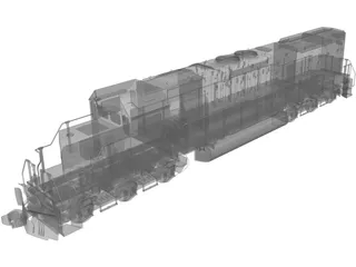EMD SD40T 3D Model preview
