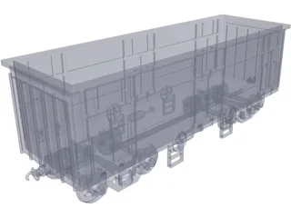 Freight Open Wagon 3D Model preview