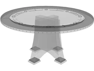 Poker Table 3D Model preview