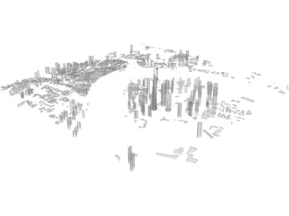 Shanghai Pudong City China 3D Model preview