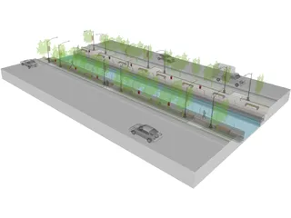Landscape Mini Water Ways 3D Model preview