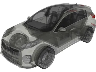 Kia Sportage (2016) 3D Model preview