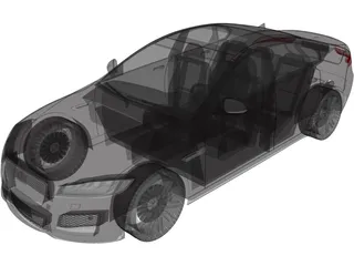 Jaguar XF (2016) 3D Model preview
