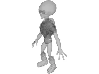 Funny Grey Alien 3D Model preview