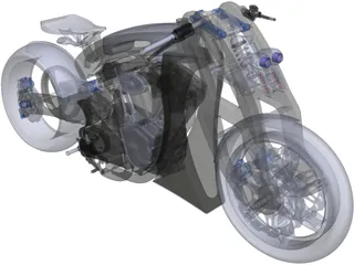 Custom Motorcycle 3D Model preview