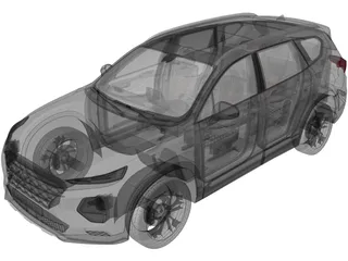 Hyundai Santa Fe (2019) 3D Model preview