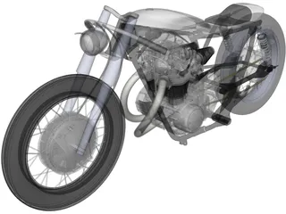 Yamaha Custom Bike 3D Model preview