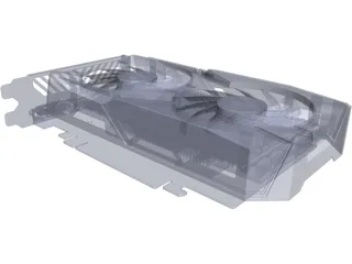 Gigabyte Nvidia GTX1050 Graphics Card 3D Model preview
