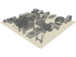 Hard Surface Kitbash Pack 1 Set 1 3D Model preview