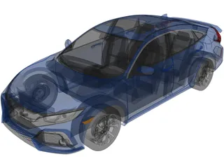 Honda Civic Si Sedan (2017) 3D Model preview