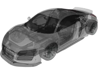 Audi R8 V10 Liberty Walk (2014) 3D Model preview