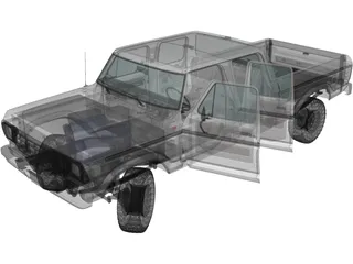 Ford F-Series Crewcab (1978) 3D Model preview