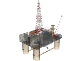 Oil Platform 3D Model preview