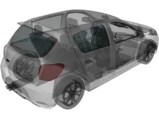 Renault Sandero RS (2017) 3D Model preview