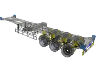 Semitrailer 40 feet 3D Model preview