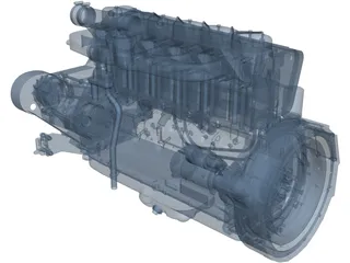 Deutz F6L914 Diesel Engine 3D Model preview