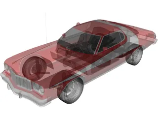 Ford Gran Torino (1975) 3D Model preview