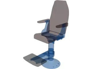 Ship Captain Chair 3D Model preview
