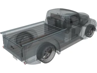 Ford F1 Pickup Truck Hot Rod (1950) 3D Model preview