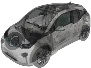 BMW i3 (2014) 3D Model preview