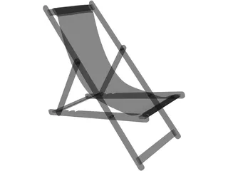 Deck Chair Beach 3D Model preview