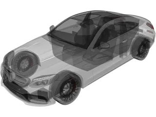 Mercedes-Benz C63 AMG Coupe (2017) 3D Model preview