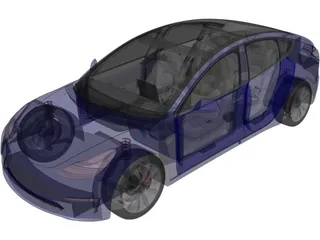 Tesla Model 3 (2020) 3D Model preview