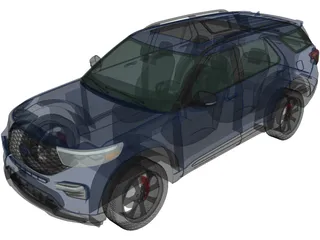 Ford Explorer ST (2020) 3D Model preview