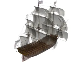 Queen Anne Revenge 3D Model preview