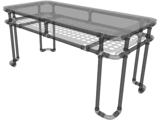 Tube Desk 3D Model preview