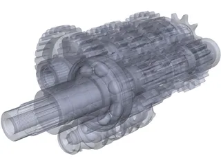 Honda CBR600RR Stock Gearbox 3D Model preview
