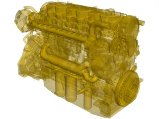 Caterpillar C18 Engine 3D Model preview