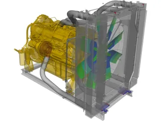 Caterpillar C27 Engine 3D Model preview