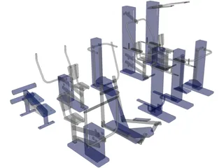 Gym Equipment 3D Model preview