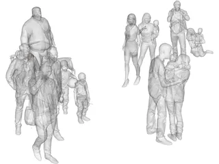 Group of Poeple 3D Model preview