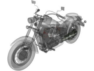 Honda VT400 Shadow 3D Model preview