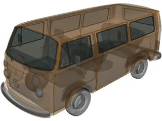 Volkswagen Transporter T2 (1972) 3D Model preview