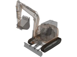 CASE CX80C Midi Excavator 3D Model preview