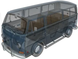Volkswagen Kombi (1970) 3D Model preview
