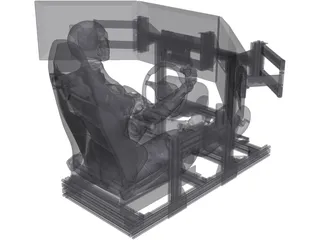 Sim Racing Rig 3D Model preview