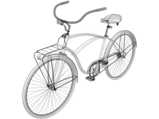 City Woman Bike 3D Model preview
