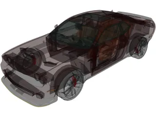 Dodge Challenger SRT Hellcat WideBody (2018) 3D Model preview